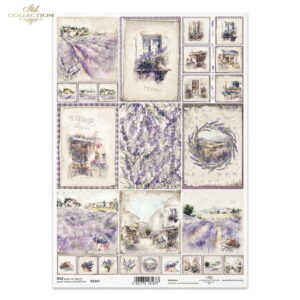 Rižin papir A4 za decoupage - Polja lavande R2247