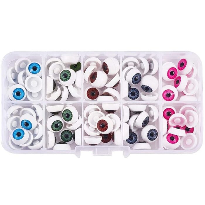 Oči za lutke u boji set 12x6 mm 100 komada