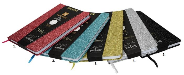 Notes A5 glitter sa šljokicama