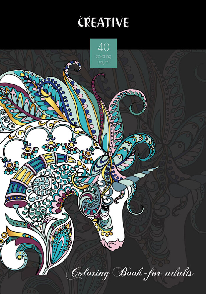 Bojanka za odrasle Jednorog 40 listova s motivima životinja