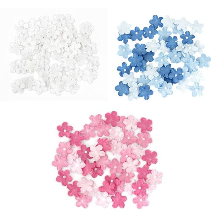 Papirnati cvjetići sa perlom 50 komada