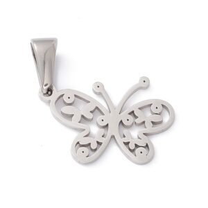 Privjesak leptir nehrđajući čelik 39365 VPNC-1038