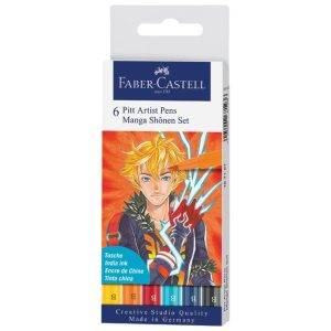Flomasteri Pitt Artist 6 boja Manga Shonen Faber- Castell