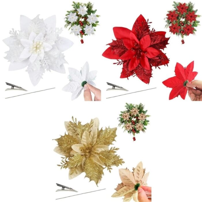 Božićna zvijezda sa kopčom 14 cm