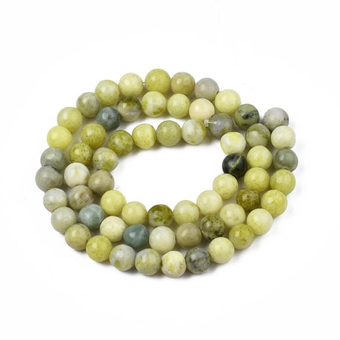 Perlice prirodni poludragi kamen Yellow Mustard Jasper 6 mm