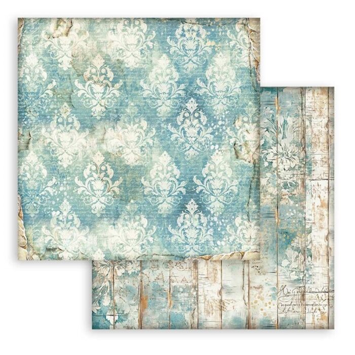 Scrapbooking papir obostrani - Alterego turquoise wallpaper