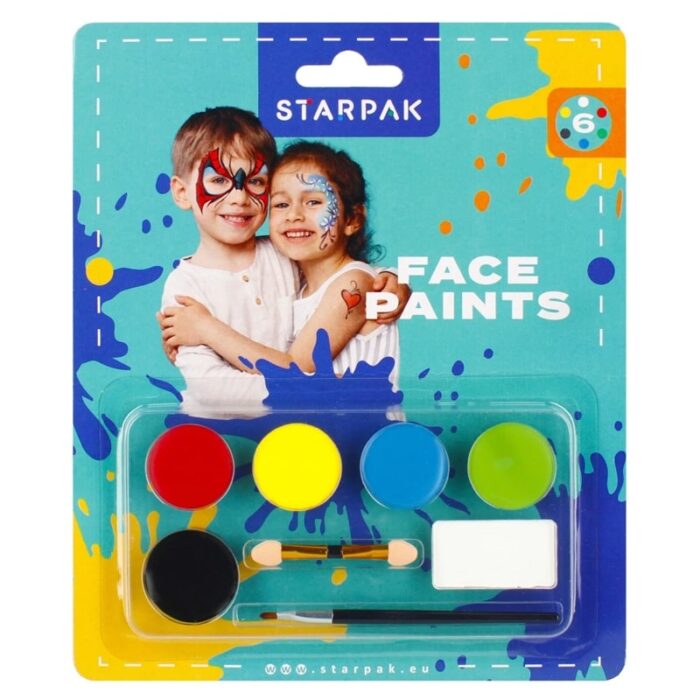 Boje za lice 6 komada + pribor