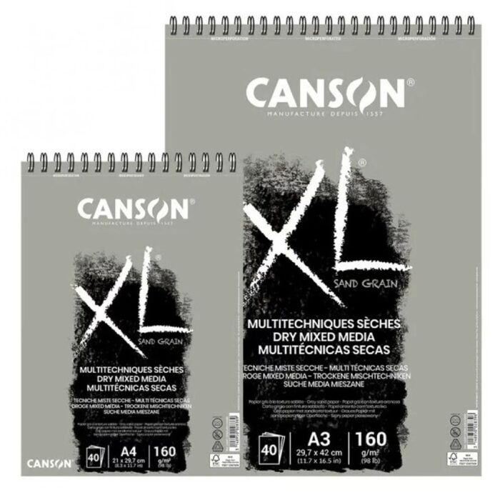 Crtaći blok Canson XL Dry Mixed Media 160 g sivi