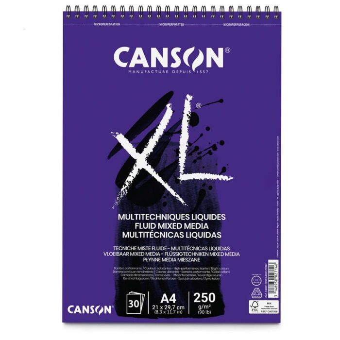 Crtaći blok Canson XL Fluid Mixed Media 250 g-A4