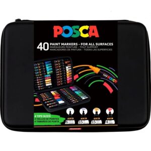 Posca markeri u gumiranoj pernici 40 komada-pernica