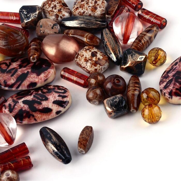 Perlice plastične mix 50 g - smeđe