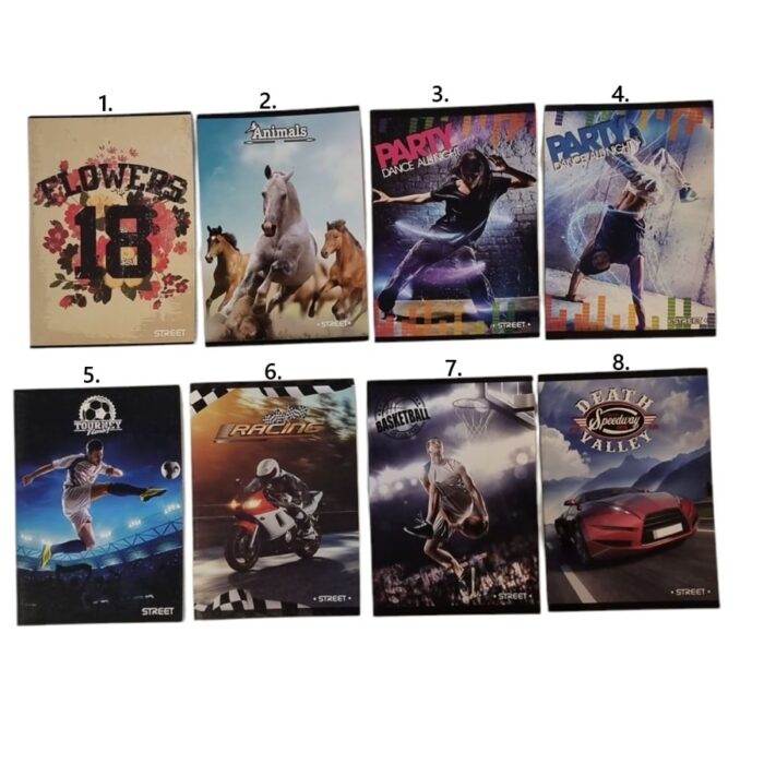 Bilježnica s kockicama A5 mekani uvez Street