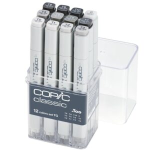 COPIC MARKERI CLASSIC SET 12 TONER GRAY