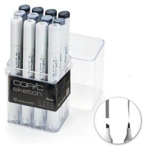 Copic Sketch markeri set-Cool Gray 12