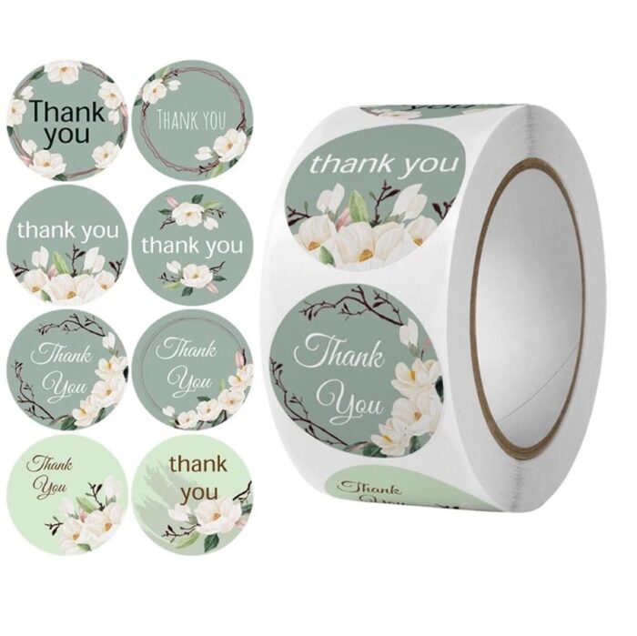 Deko naljepnice Thank you 500 komada-mint