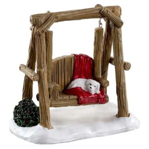 Figure za božićno selo - psići - rustikalna ljuljačka