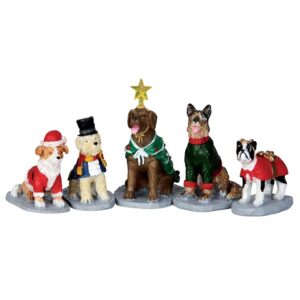 Figurica za božićno selo Lemax - kostimirani psi