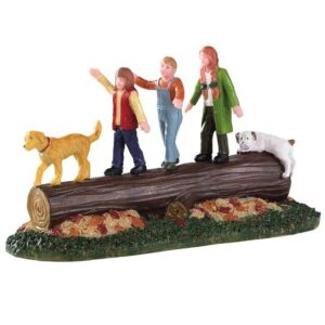 Lemax mini scena za božićno selo - djeca na deblu