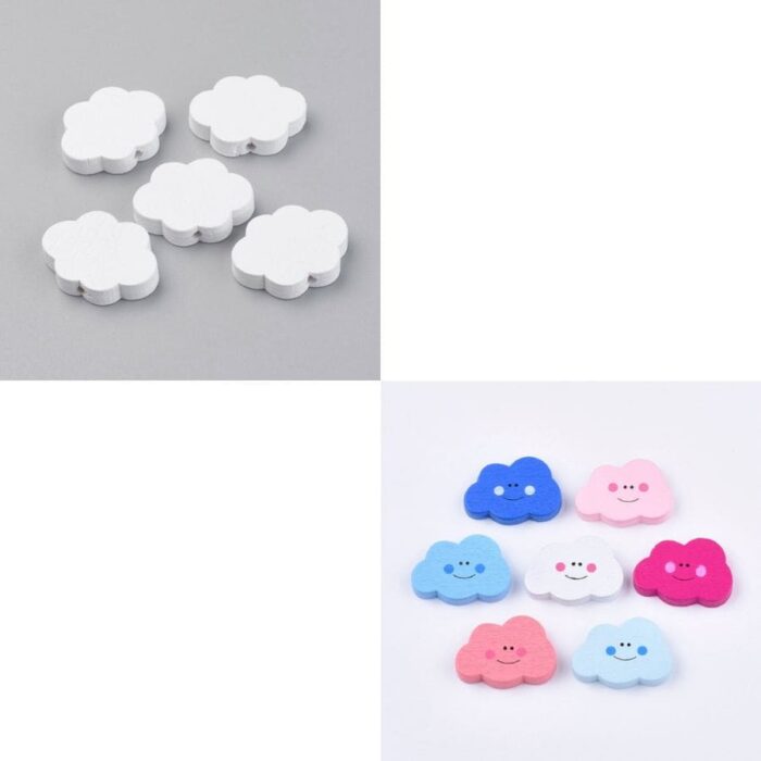 Drvene perlice u obliku oblaka 10 komada