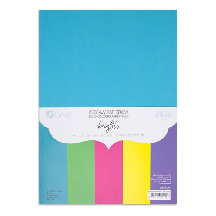 Papir u boji A4 220 gr 20 listova-svijetle boje