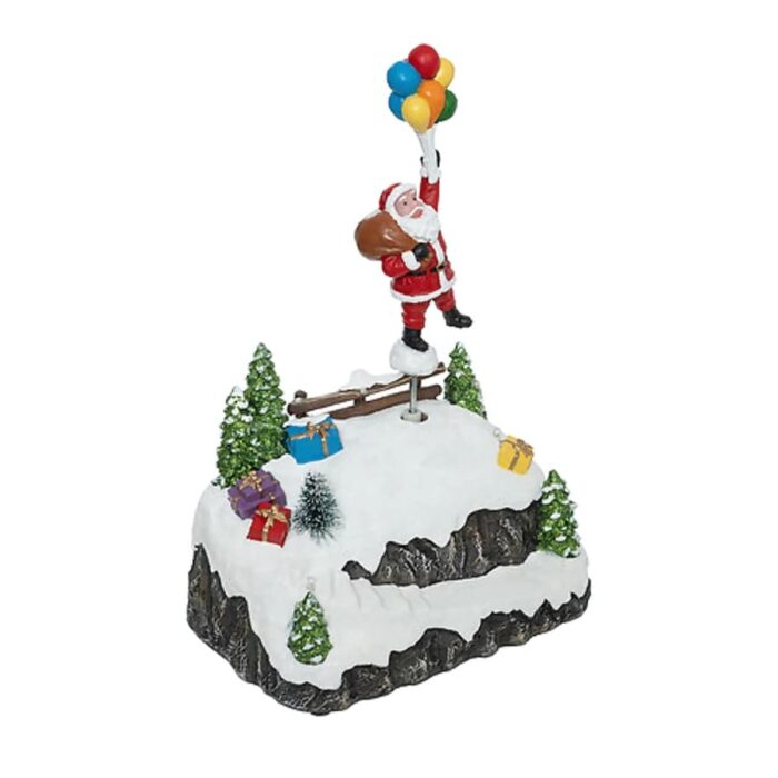 Božićna dekoracija LED figurica – Djed Božićnjak s balonima