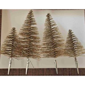 Dekorativna zlatna drvca sa štipaljkom 4 komada