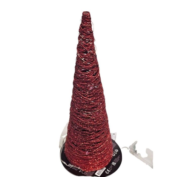 Dekorativno LED božićno drvce-crveni stožac s 20 lampica