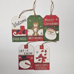Drvena privjesnica božićnog motiva 10x6 cm