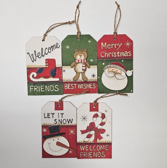 Drvena privjesnica božićnog motiva 10x6 cm