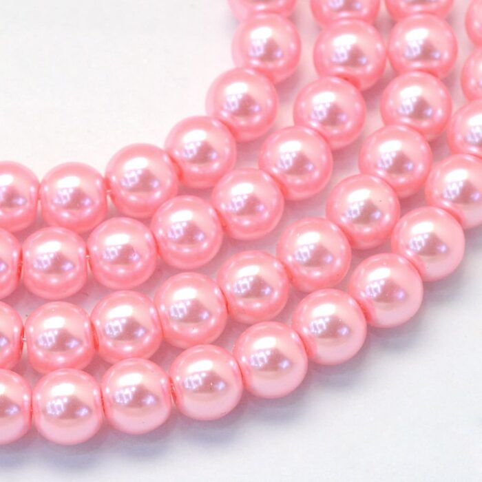 Perlice staklene imitacija bisera-Pink
