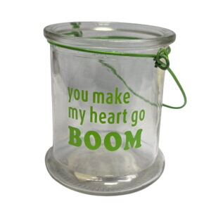 Staklena lanterna s natpisom 10x8.3 cm