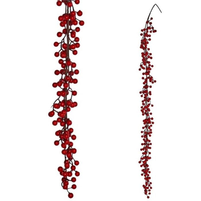 Božićna girlanda od crvenih bobica 120 cm