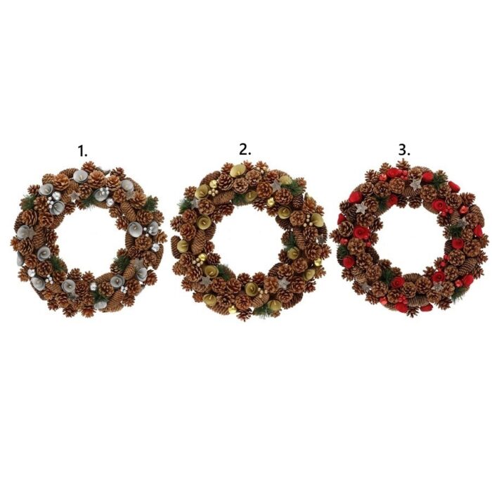 Božićni vjenčić od češera 48x8 cm