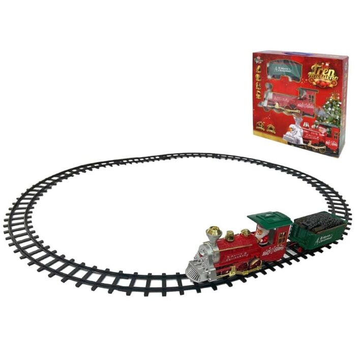 Božićni vlak s tračnicama 344 cm 14 dijelova