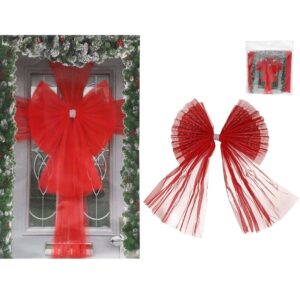 Crvena ukrasna mašna za vrata