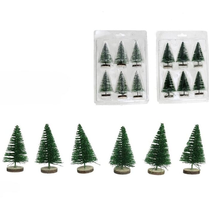 Dekorativna božićna drvca 4 x 7.5 cm set 6 kom