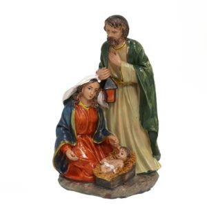 Figurica Svete obitelji s jaslicama i lampom 17 cm