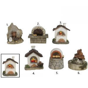 Figurica kamina-peći za božićno selo 11 cm