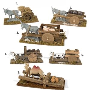 Figurica životinje s drvenim kolima 18x8x8 cm