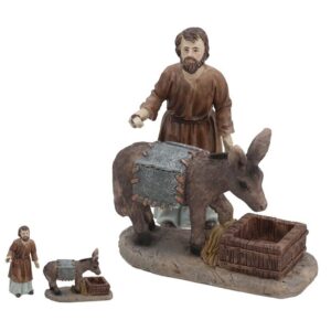 Figurice za božićno selo-pastir i magarac 10x4x7 cm