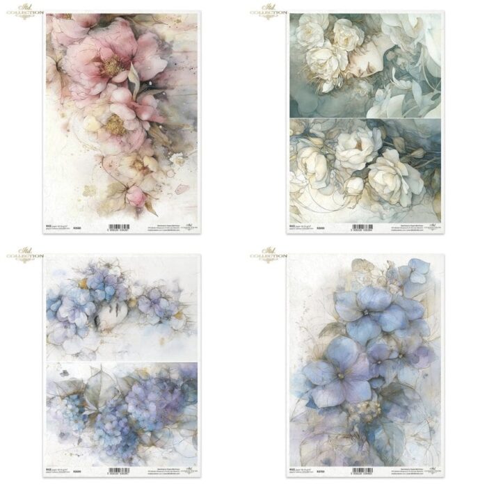 Rižin papir za decoupage A4 - Serija Vrt muza