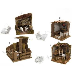 Scena štalice za selo s LED lampicama