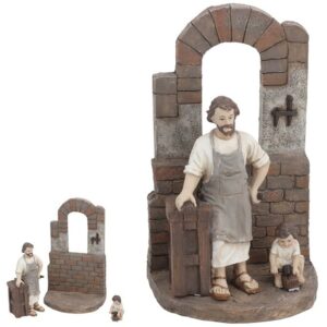 Scena za božićno selo-Otac i sin 9 x 7 x 15 cm