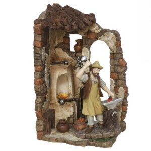 Scena za božićno selo-kovač u radionici 18.5 cm