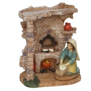 Scena za božićno selo, žena koja pere rublje 12.7x7.5x14.5 cm