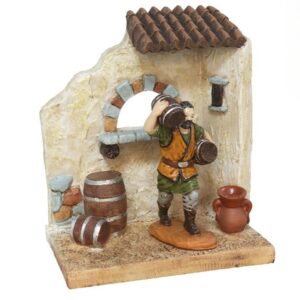Scena za selo prodavač vina 25x10x34 cm