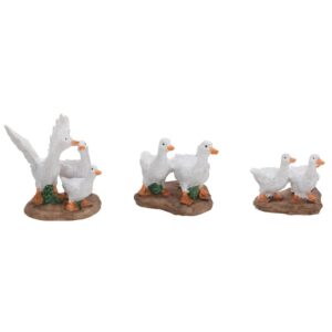 Set bijelih patki za božićno selo 5 cm