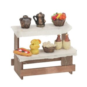 Štand s voćem i kruhom za božićno selo 11x6.5x11.5 cm