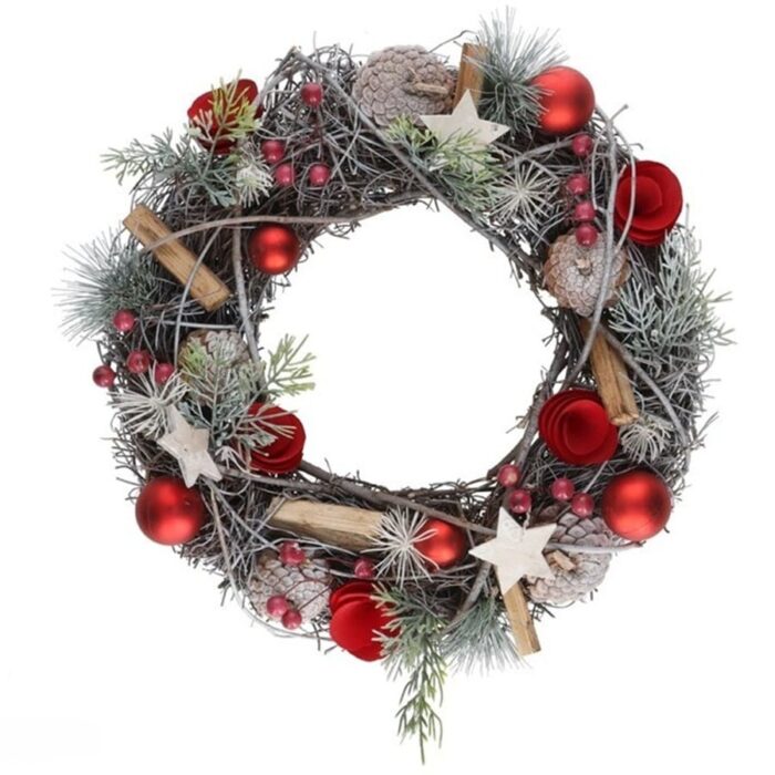 Ukrasni božićni vjenčić 34 cm