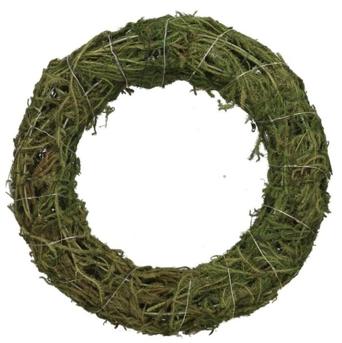 Vjenčić s mahovinom i lampicama 30x6 cm